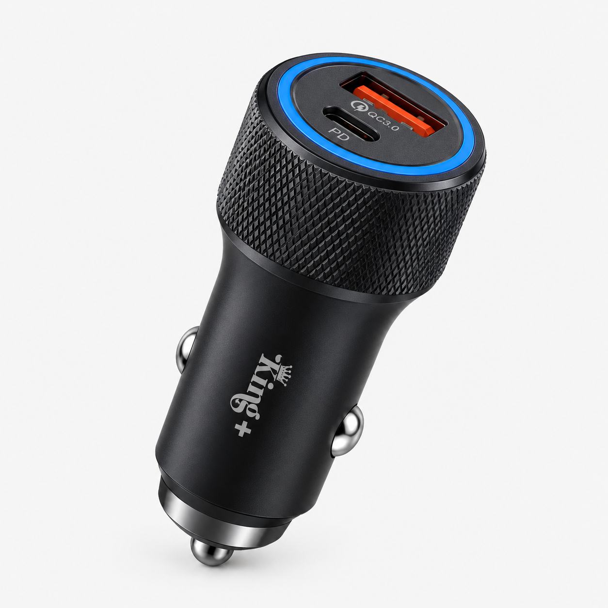شارژر فندکی دو پورت King+ HK-10 توان 52.5 وات | PD + QC3.0